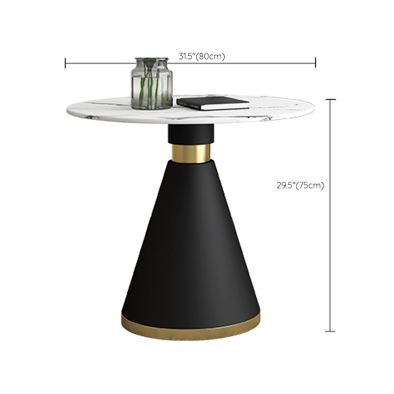 Glam Metal Dinette Table Sintered Stone Dining Table for Home Use