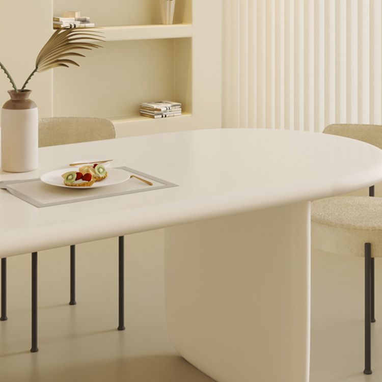 Oval 1/2/5 Piece Dining Table Sets Contemporary White Dining Room Set