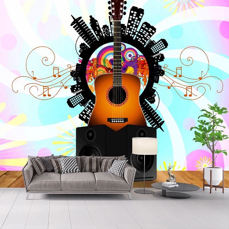 Musical Elements Mildew Resistant Wallpaper Illustration Sleeping Room Wall Mural