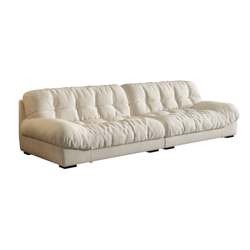 Transitional Modern Biscuit Back Standard Sofa 31.5"High Armless Sofa,Beige