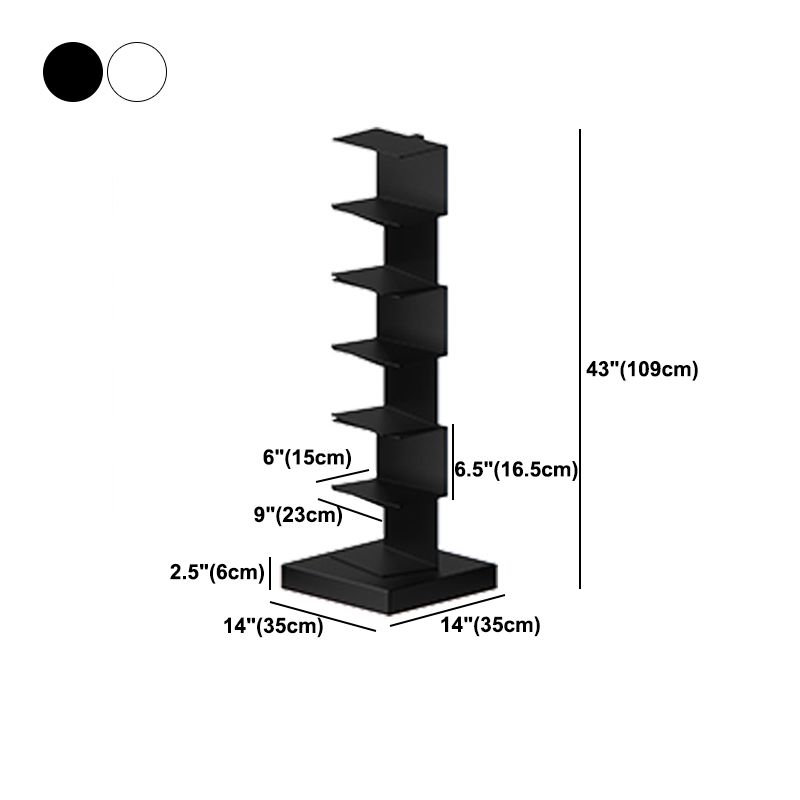 Metal Geometric Bookcase Modern Style Closed Back Book Shelf for Home Office