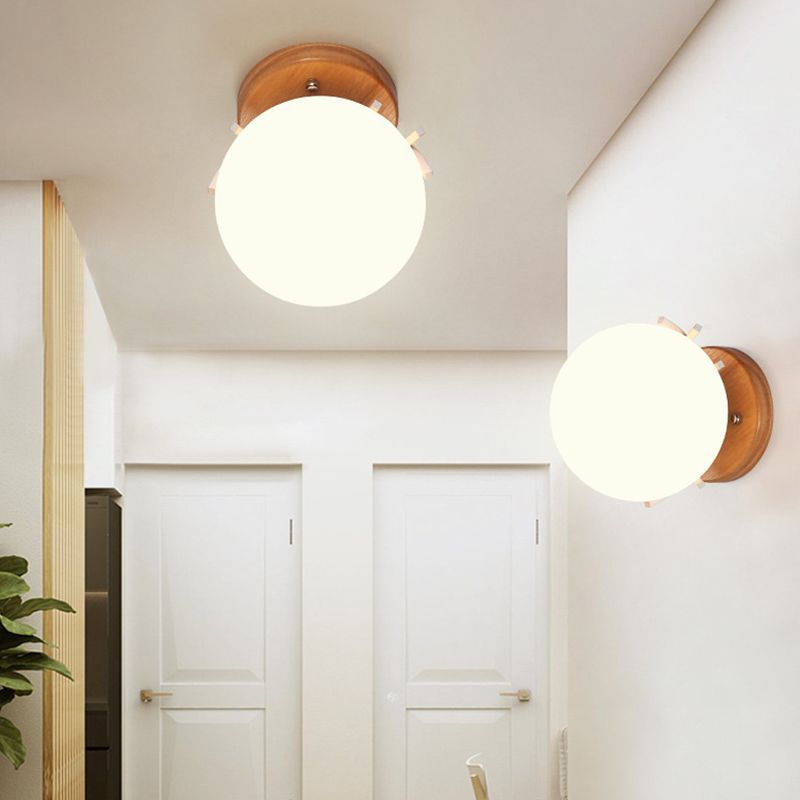 Single Modernism White/Black Glass Shaded Wall Mounted for Foyer