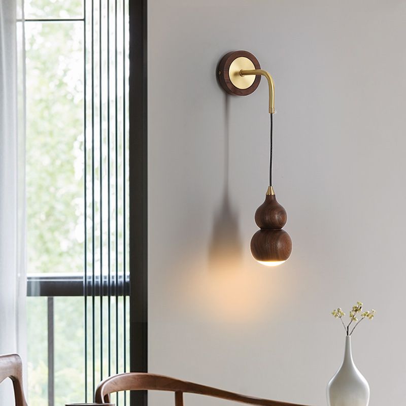 Warm Light Wall Sconce Light Contemporary Modern Indoor Light with Gourd shape
