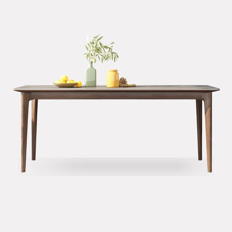 Mesa de comedor estándar de piedra sinterizada de mediados de siglo, mesa gris con forma rectangular, para cocina