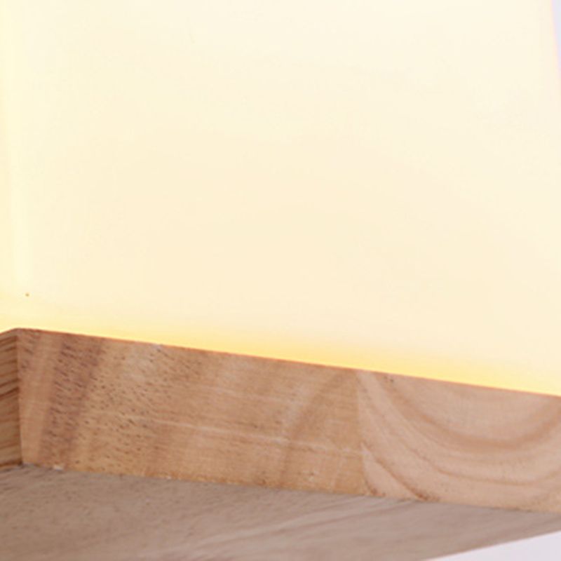 Lampada da parete del colore log in vetro in moderna sconce da parete rettangolare in legno in legno per spazi interni