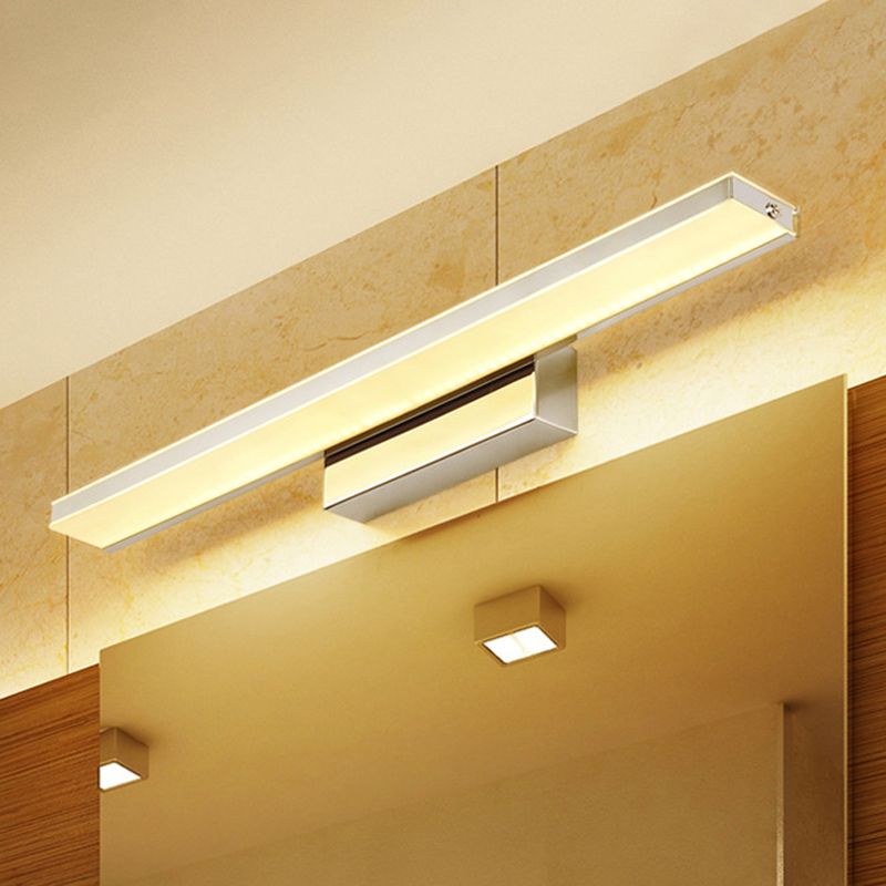 16.5"/20.5" Dia Slim Vanity Lighting Minimalism Acrylic LED Silver Wall Sconce Lamp in Warm/White Light for Bathroom