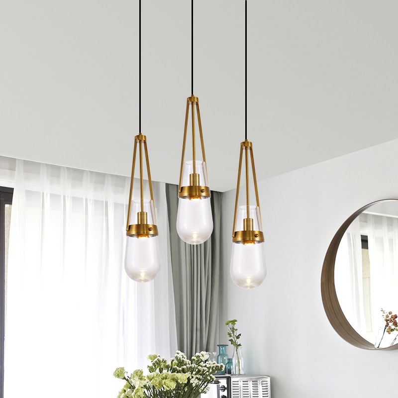 1-Light Contemporary Style Teardrop Shape Pendant Lighting