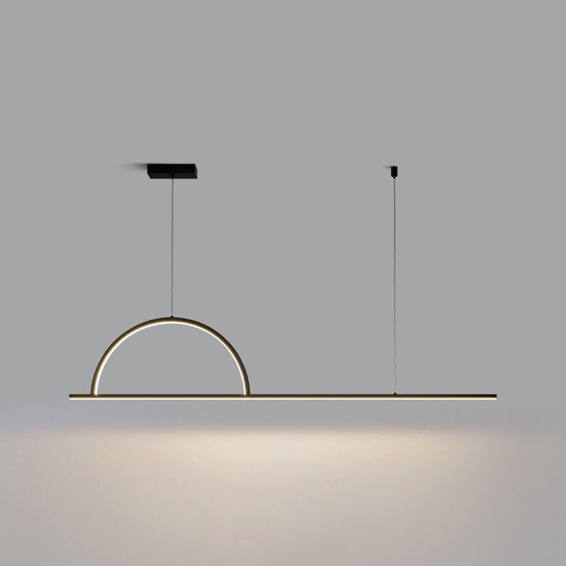 Ideas de iluminación de la isla de la isla de la isla de forma lineal de estilo contemporáneo de forma lineal