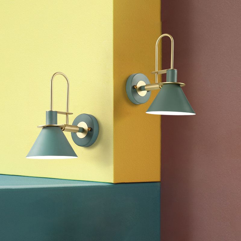 Cone Shape Metal Sconce Light Modern Style Wall Sconce Light for Living Room