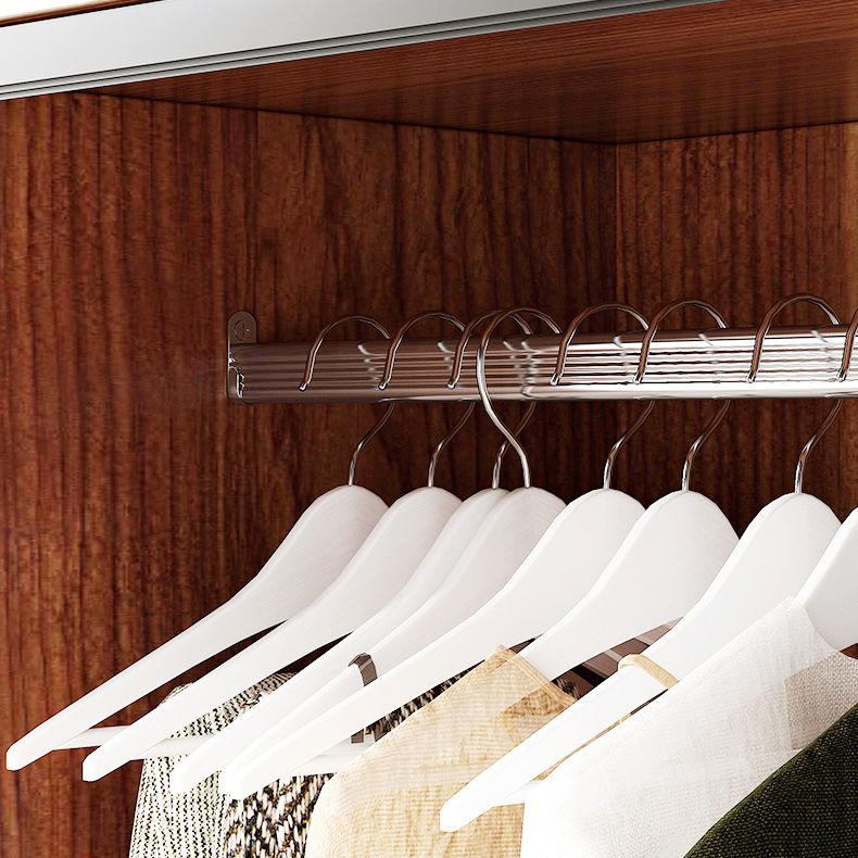 Contemporary Wardrobe Closet with Garment Rod Wooden Wardrobe Cabinet