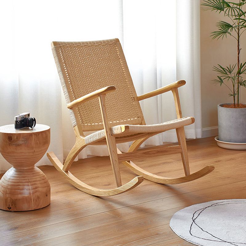 Modern Indoor Rocking Chair Natural Rattan Rocking Chair for Living Room