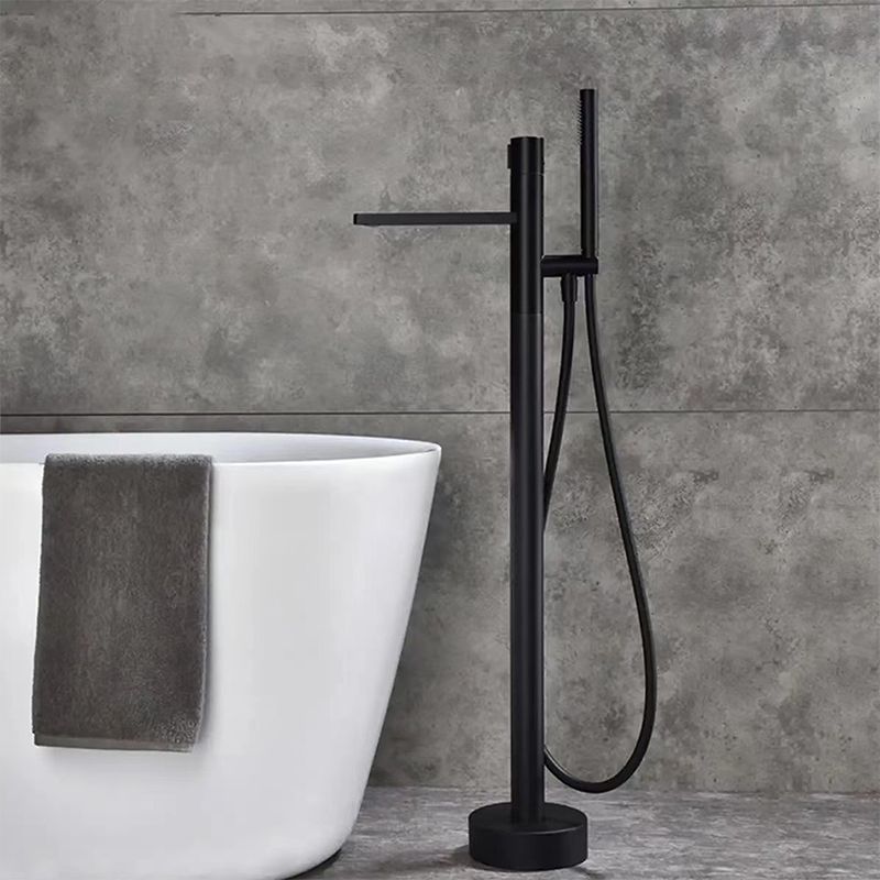 Floor Mounted Metal Freestanding Tub Filler Swivel Nickel Freestanding Faucet