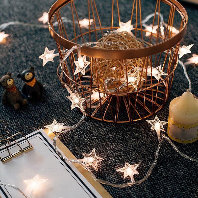 Modern Creative LED String Lights Copper Line Decorative Lamp with Plastic Shade