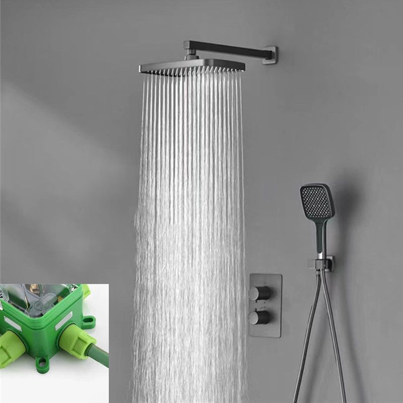 Modern Shower Head Combo Brass Temperature Control Wall Mounted Shower Combo