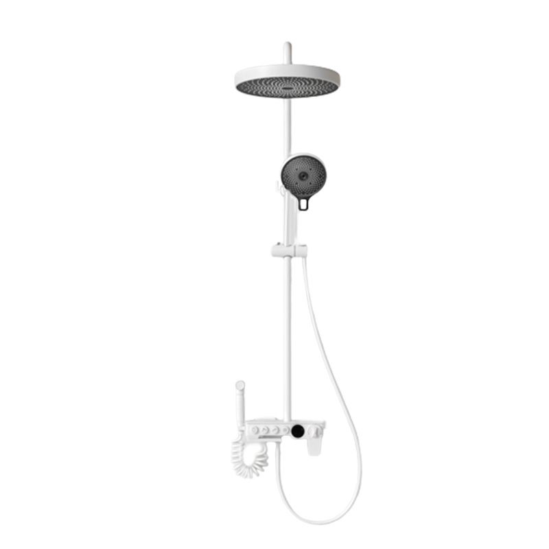 Modern Shower Set Dual Shower Head Slide Bar Included Shower Head Combo
