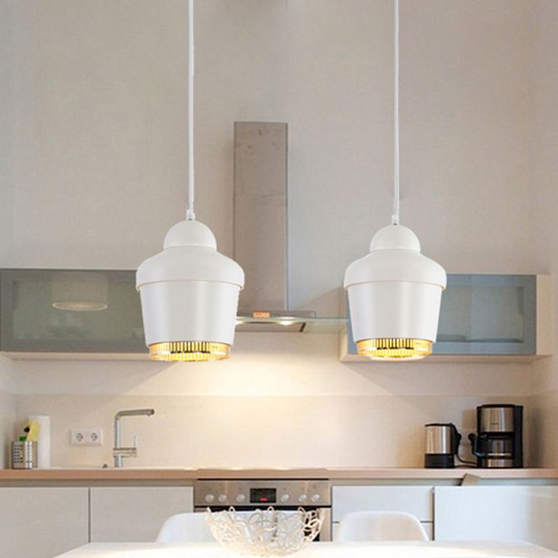 Luz de techo colgante de frasco negro/blanco/cromo moderno 1 luz colgante colgante de hierro ligero