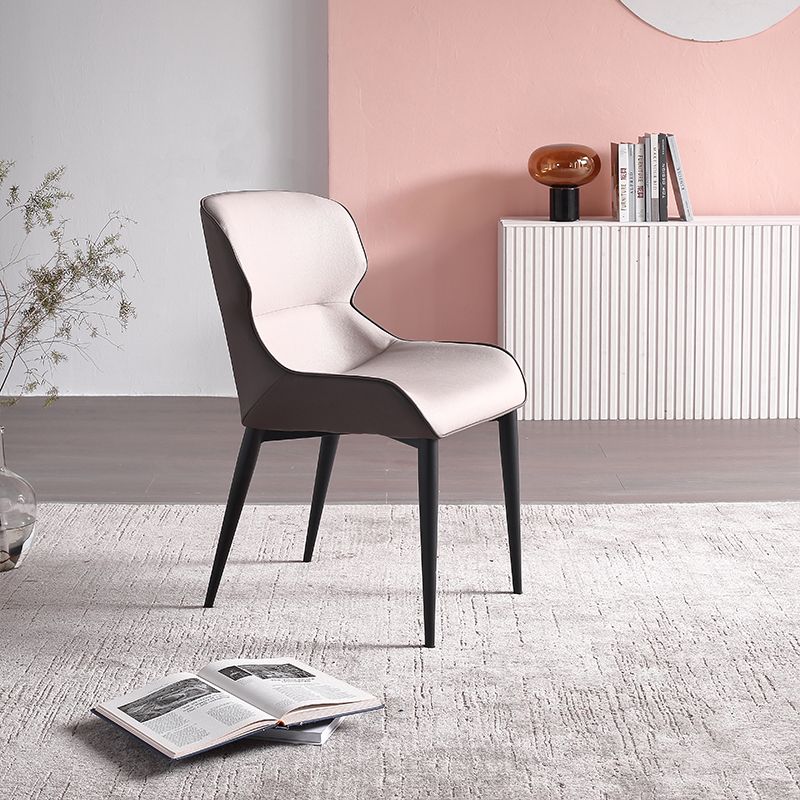 Moderne indoor-outdoor eetkamer fauteuils gestoffeerde linnen stof dineren metalen stoel