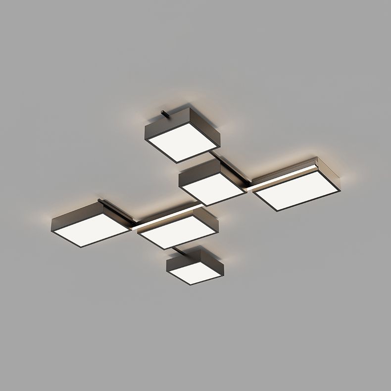 Contemporary Flush Mount Lighting Black Multi-head LED Flush Mounted Ceiling Lights