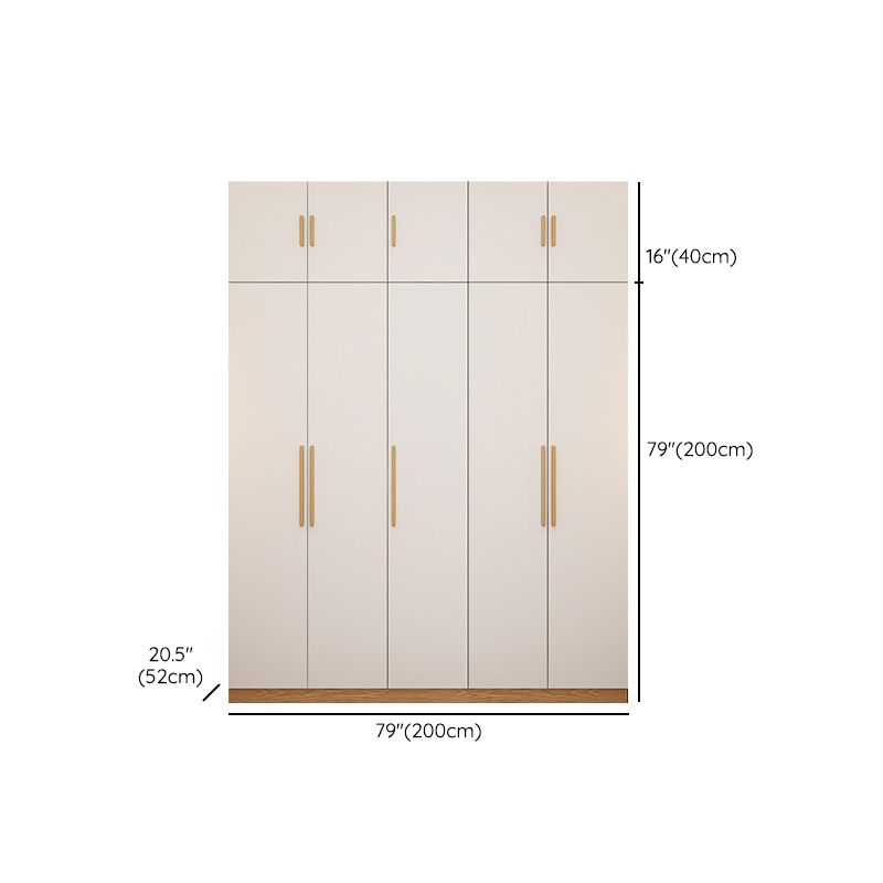 Contemporary Style Wardrobe Wooden Bedroom Closet with Hinged Door