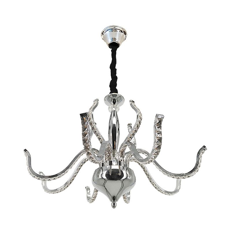 Radikaler Kronleuchter Licht Minimalistischer KristalllED -Chromdecke Anhänger Licht in warmem/weißem Licht