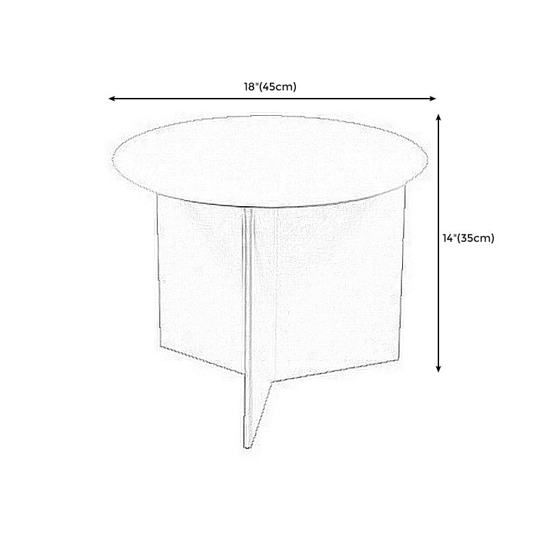 Solid Color Iron Round Top Side End Table Pedestal End Table