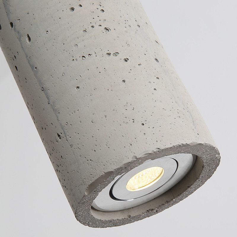 Graue zylindrische LED -Pendelleuchte im modernen künstlerischen Zementlampe für Esszimmer
