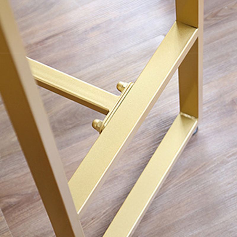 Glam Pub Height Dining Table Stone and White Bar Table for Living Room