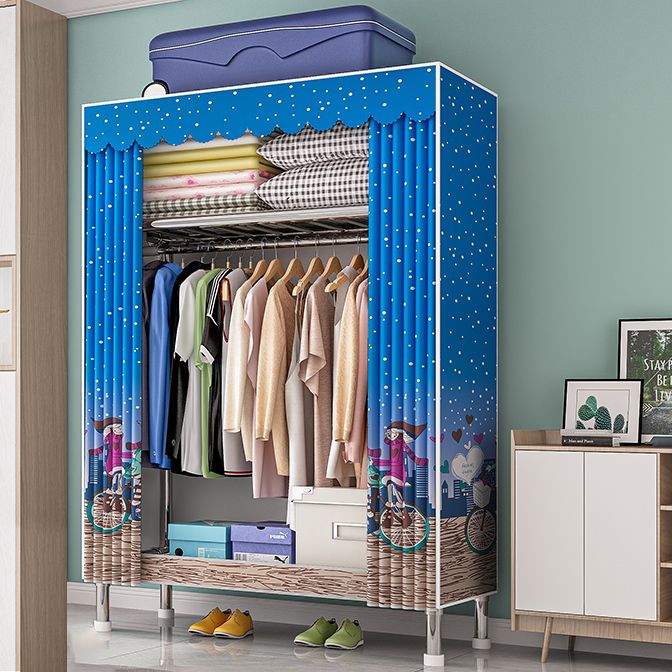 Contemporary Wardrobe Closet with Legs Steel Wardrobe Armoire