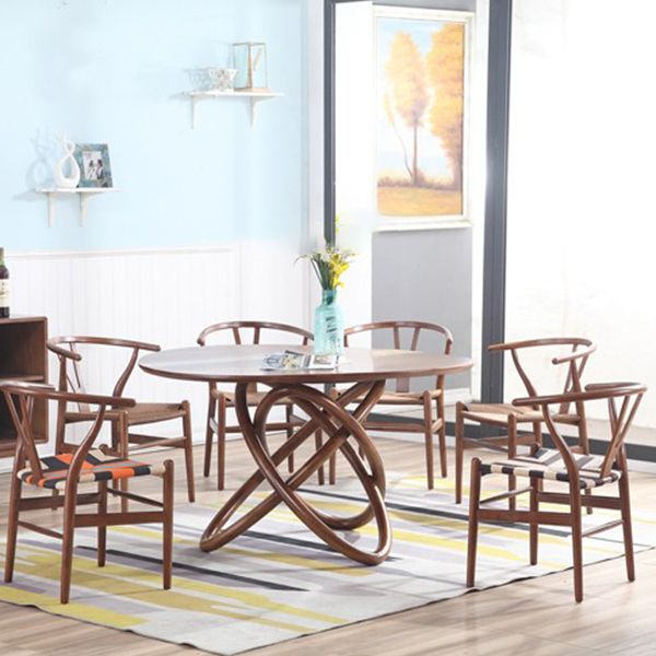 Sillas de comedor con brazo de estilo tradicional Sillones de comedor de madera de Wishbone de fresno