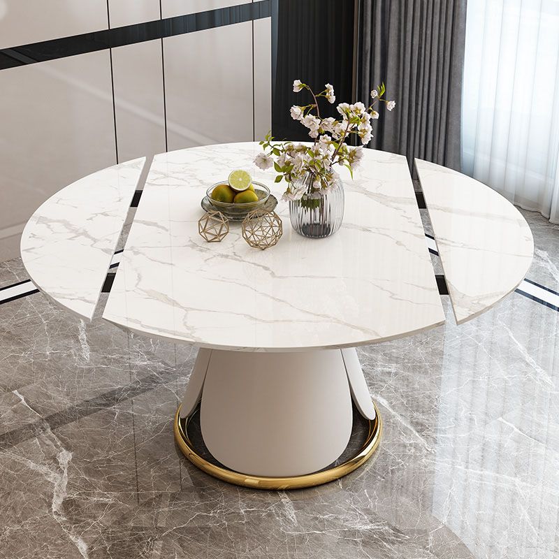 Nordic 1/4/5/7 Pièces Ensemble de restauration avec table ronde et chaises en cuir