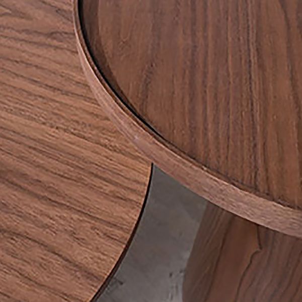 Round Solid Wood Coffee Table Pedestal Coffee Cocktail Table