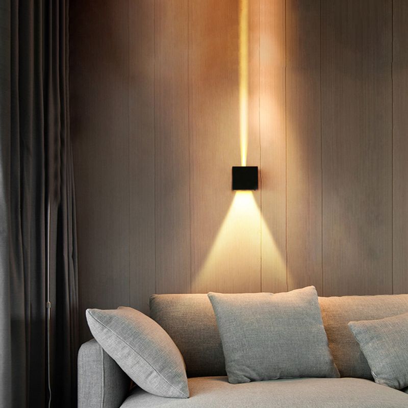 Moderne minimalistische stijl vierkante wand gemonteerd verlichtingsbeveiliging metalen 2 lichten wandlampen