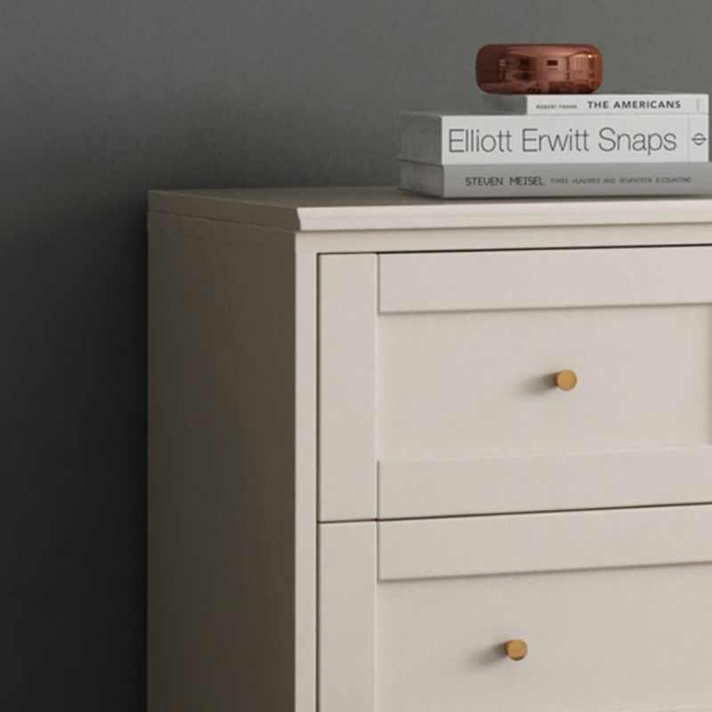 Glam Solid Wood Storage Chest Home Chest in White with Drawers