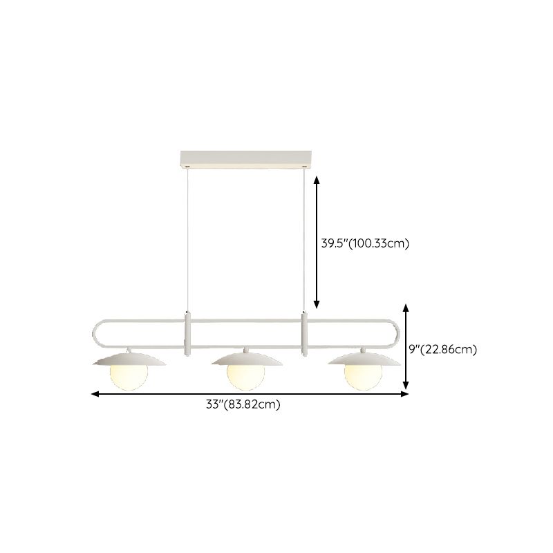 Modernism 3/4-Light Kitchen Island Lighting White LED Island Pendant Lighting