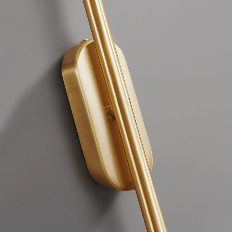 Minimalist LED Wall Lamp Thin-Line Copper Sconce Lighting for Bedroom