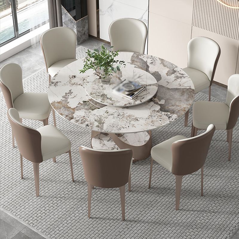 Modern Sintered Stone Dining Table Pedestal Casual Dining Table
