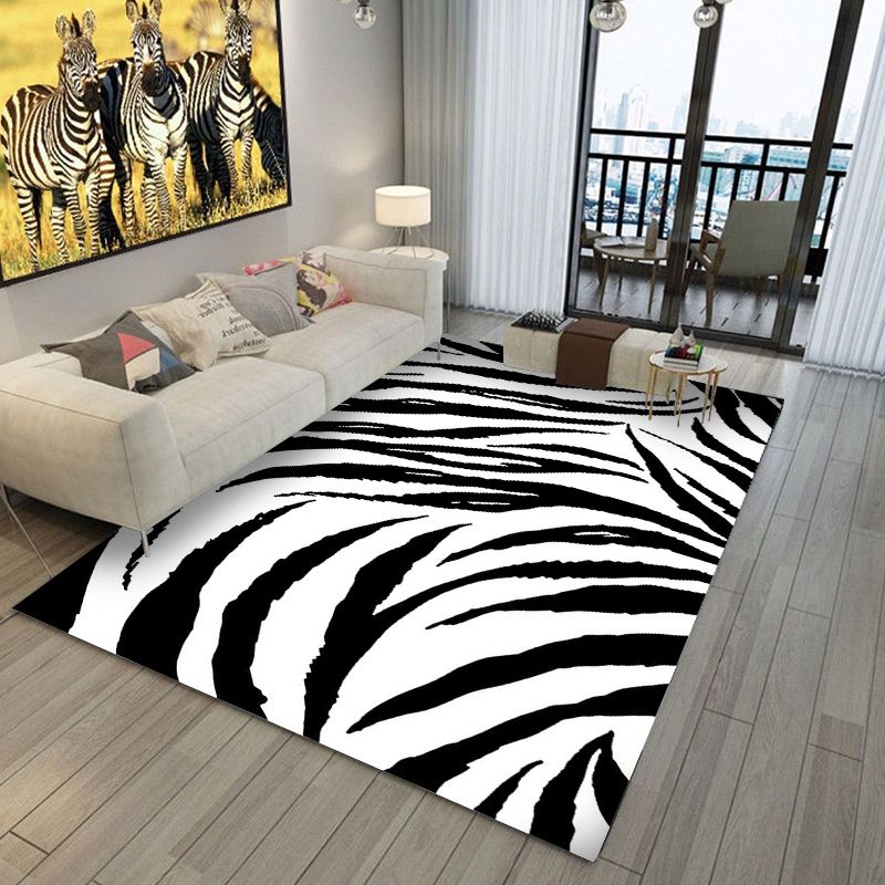 Natural Leopard Printed Rug Polyester Indoor Carpet Non-Slip Backing Area Carpet for Living Room