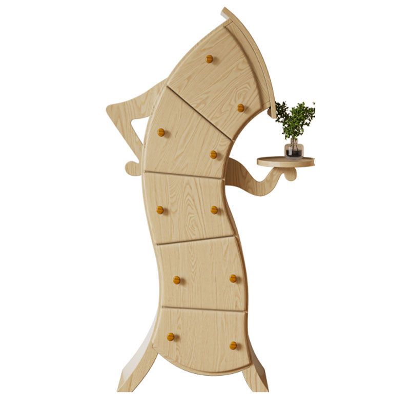 Modern Vertical Lingerie Chest Wood Dresser with 5 Drawers for Living Room