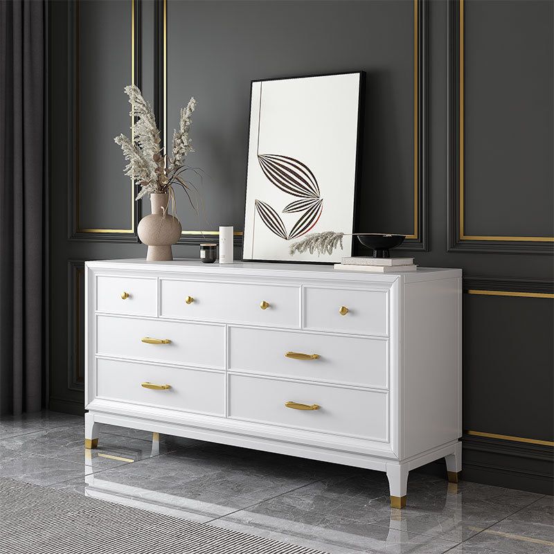 Ultra-Modern Double Dresser White Storage Chest Dresser for Bedroom