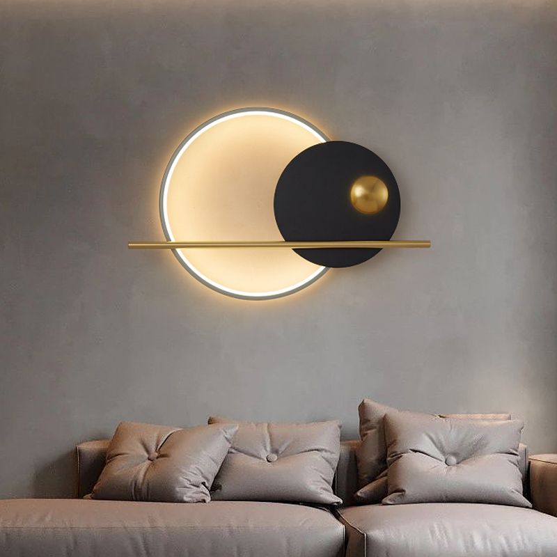 Estilo moderno de forma redonda de pared de pared de metal de montura de pared de 1 luces
