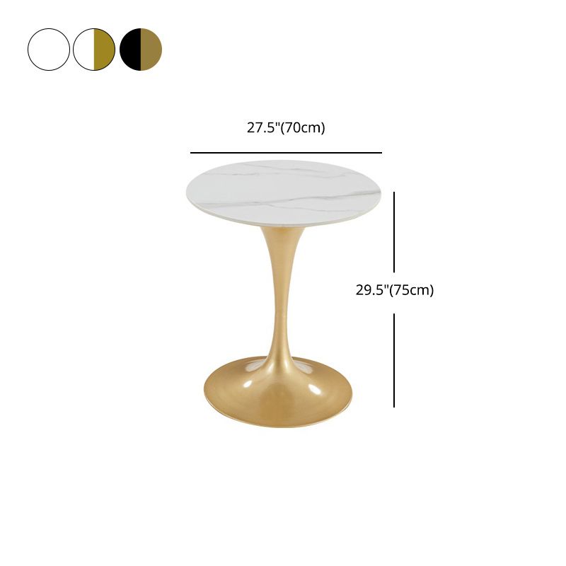 Round Golden Base Dining Table Glam Stone Tulip Dining Table