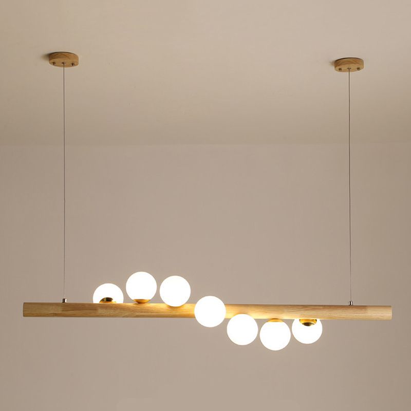 5/7-Light Wood Ceiling Light Industrial Kitchen Island Lighting for Room