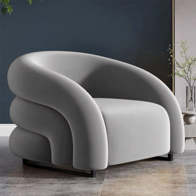 Nordic Style Fabric Armrest without Buffer Backrest Fabric Arm Chair
