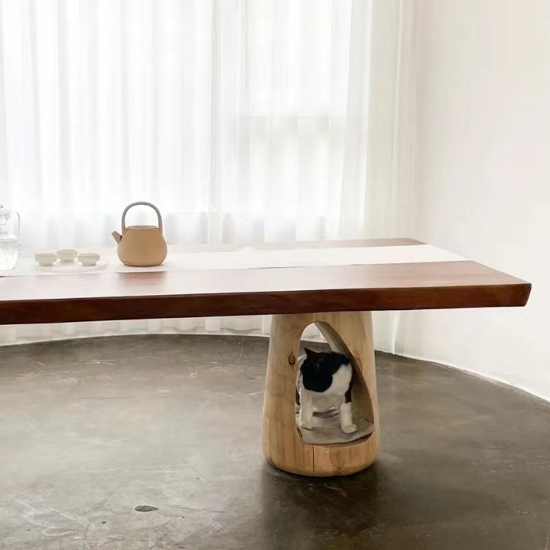 Modern Rectangle Dining Table Solid Wood Dining Table for Dining Room