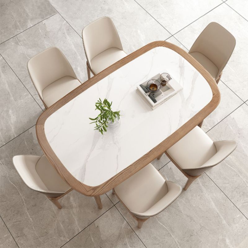 Modern Style Rectangle Table Set 1/2/5/7 Pieces Dining Set with Wood Legs