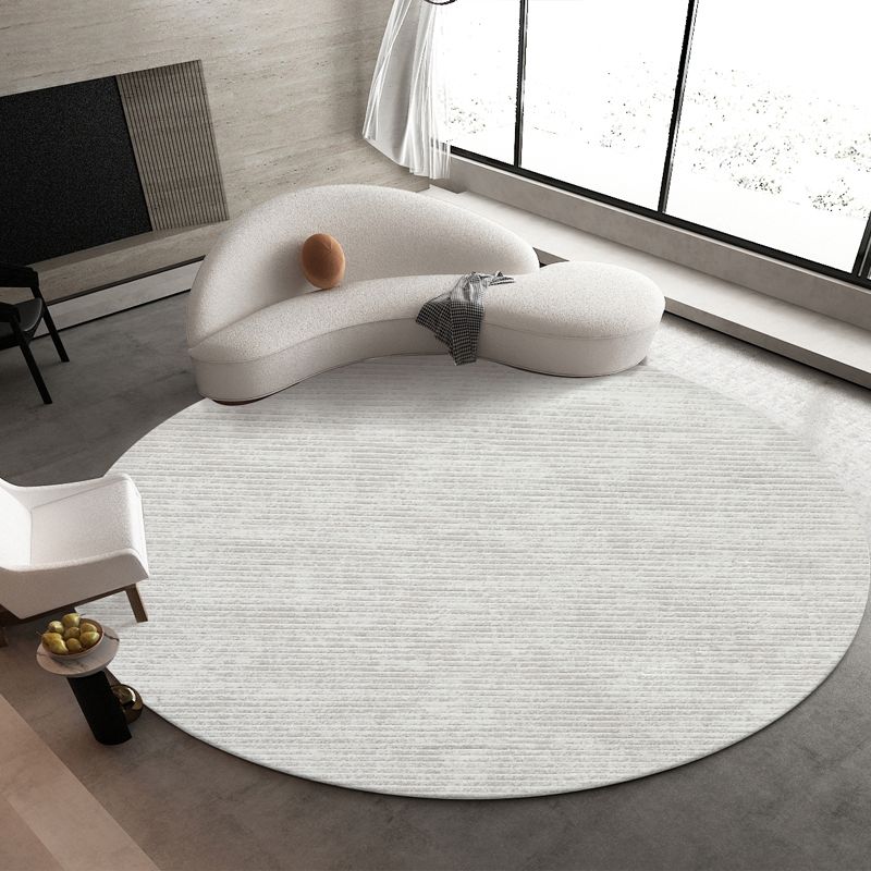 Gray Living Room Carpet Casual Solid Color Area Carpet Polyester Washable Indoor Rug