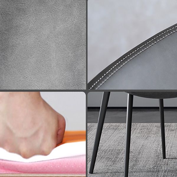 Armless Kitchen Dining Side Chair Faux Leather Parsons Chair