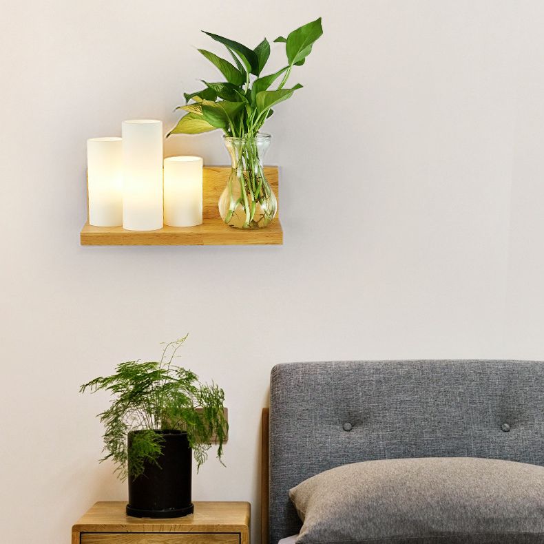 Nordic Creative Style Mur Mur Light Tifce Wood Wall Lampe