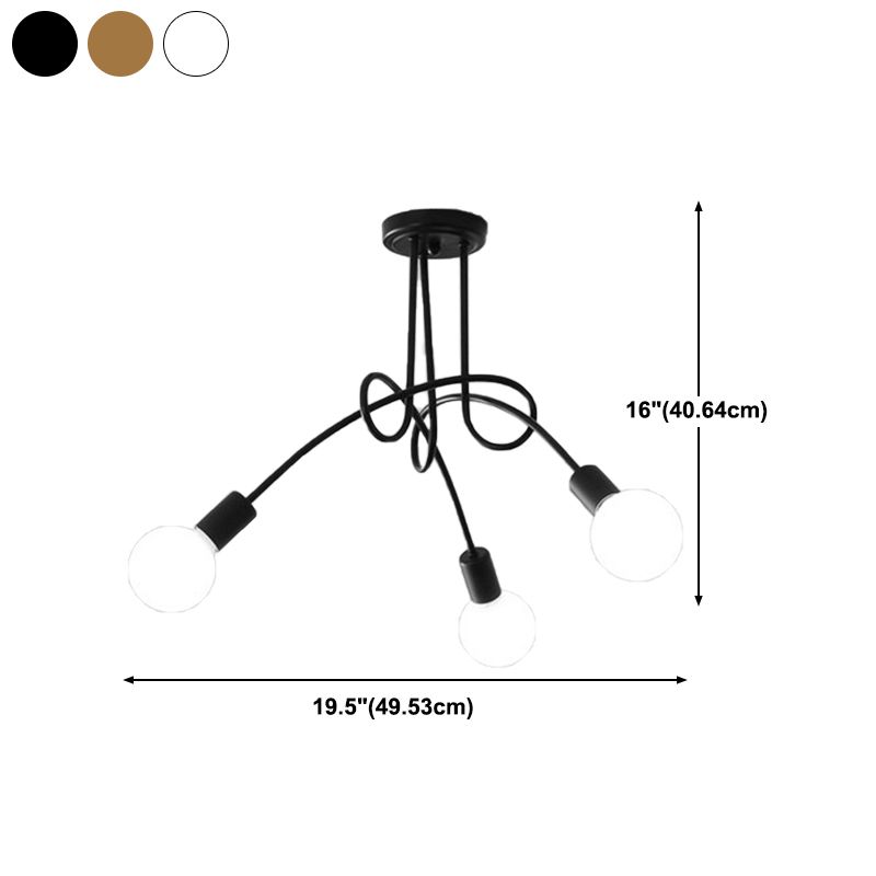 Industrial Ceiling Light Household Flush Mount Light Fixture for Living Room