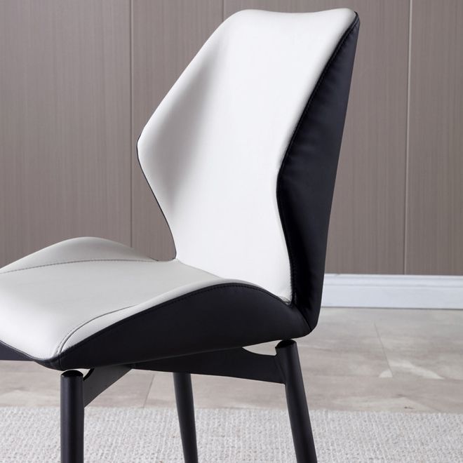 Silla lateral interior contemporánea Wingback Silla de comedor tapizada de metal